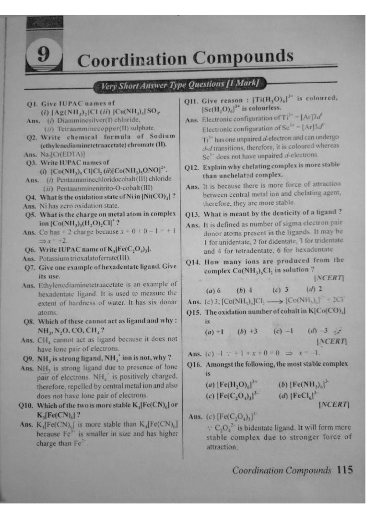 Coordination Compounds - Chemistry - Studocu