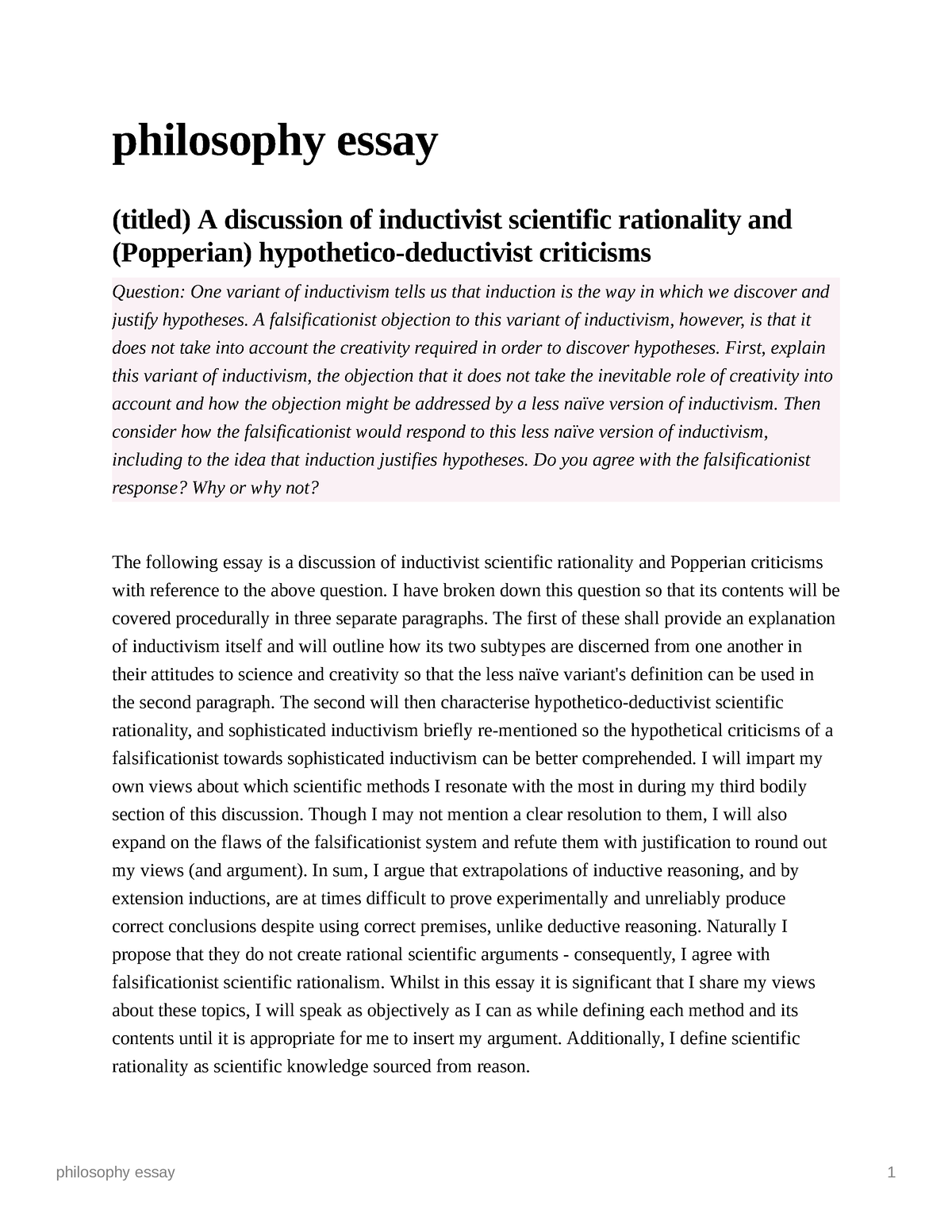 essay prompts about philosophy