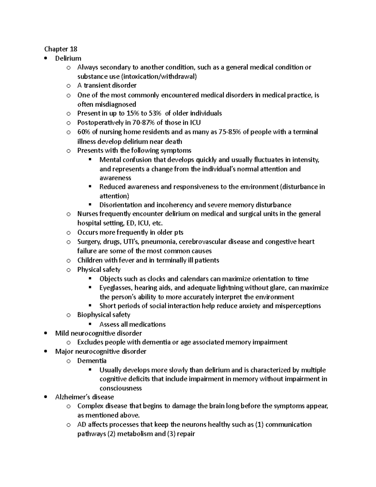 Chapter 18 - Summary Medical-Surgical Nursing: Patient-Centered ...