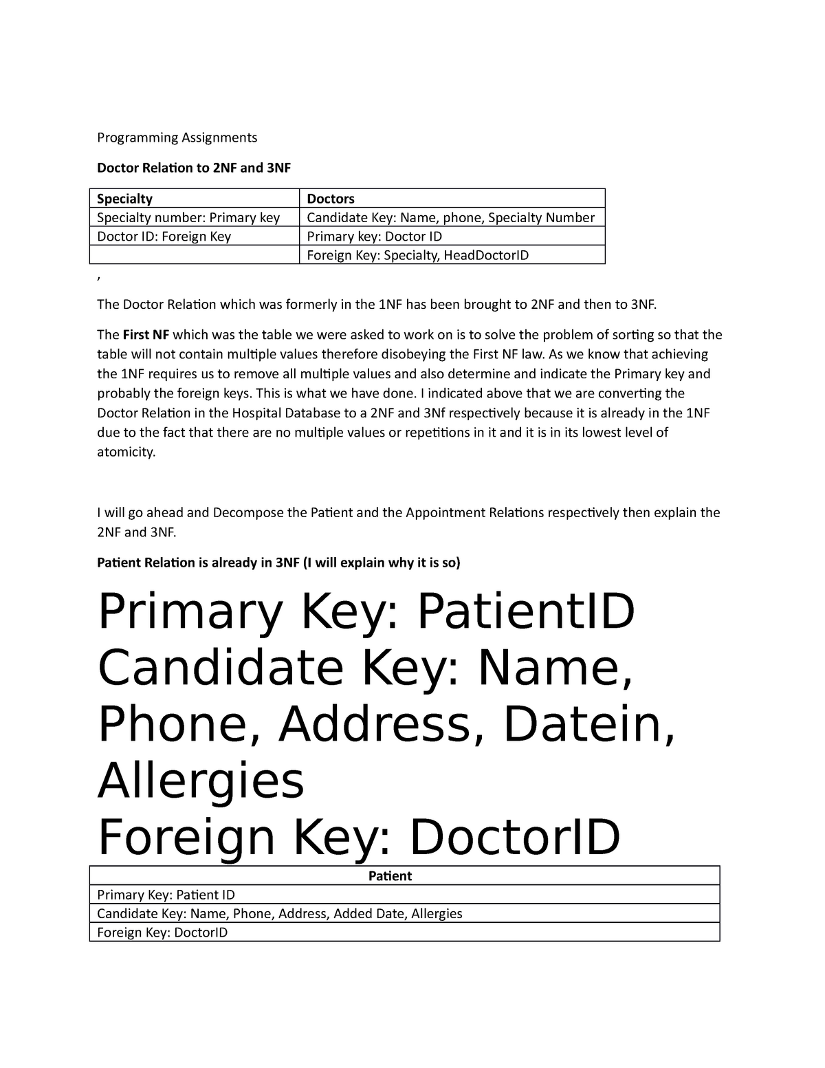 Programming Assignments unit 4 - Programming Assignments Doctor ...