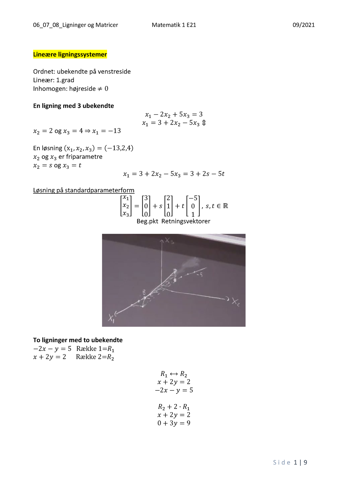 Note Til Ligninger Og Matricer - Matematik 1 - StuDocu