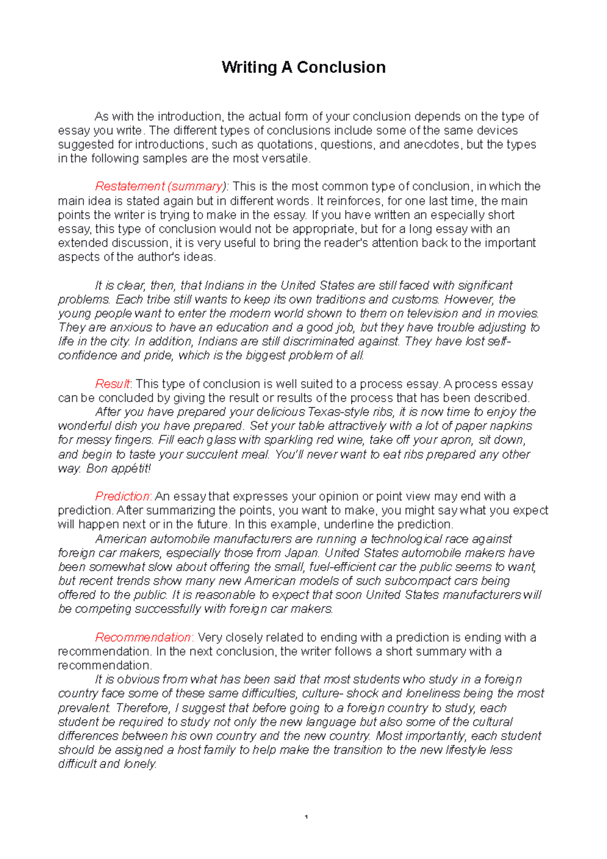 Haya- conclusions - 0210 - Writing A Conclusion As with the ...