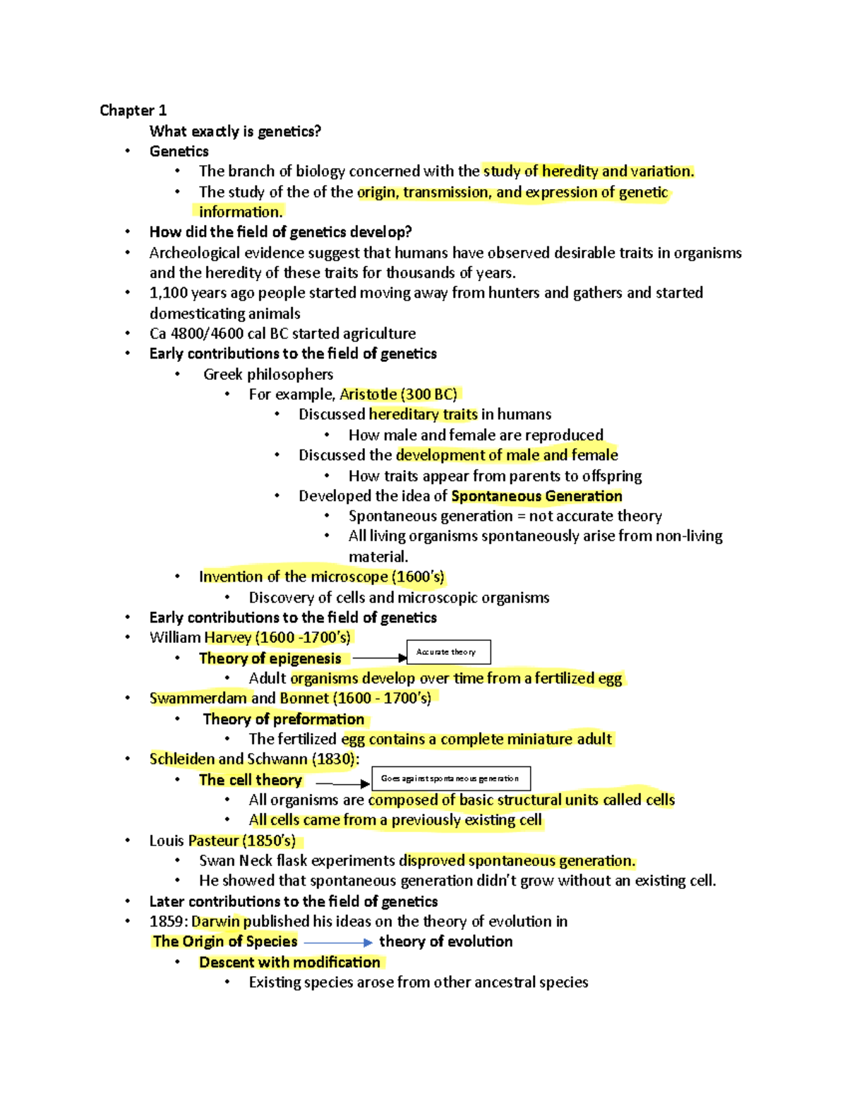 Chapter 1 - Dr. Hennigan - Chapter 1 What exactly is genetics? Genetics ...