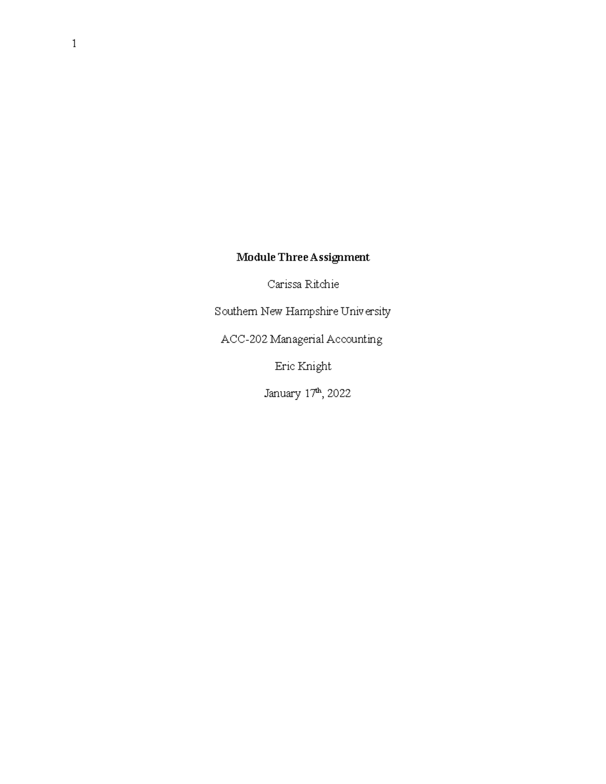 3-2 Assignment: Costing Methods - Module Three Assignment Carissa ...