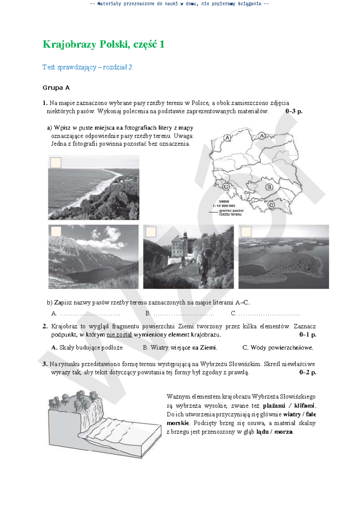 Geografia Klasa 5 Nowa Era Sprawdziany Krajobrazy Polski
