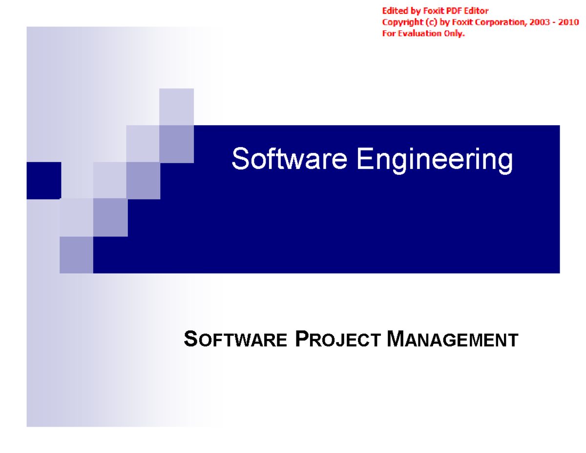 Lect 9 10 SPM - Software Engineering ####### SOFTWARE PROJECT ...