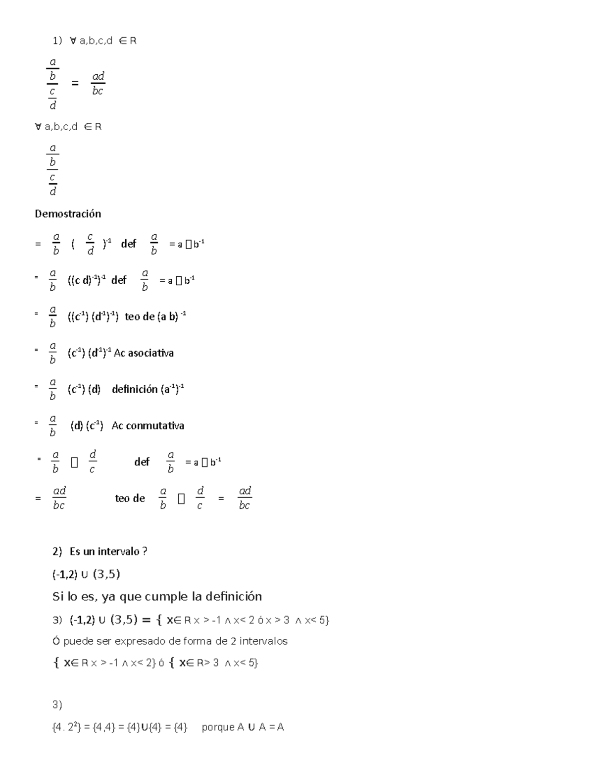 10 16 - Ejercicios - ∀ A,b,c,d ∈ R A B C D = Adbc ∀ A,b,c,d ∈ R A B C D ...