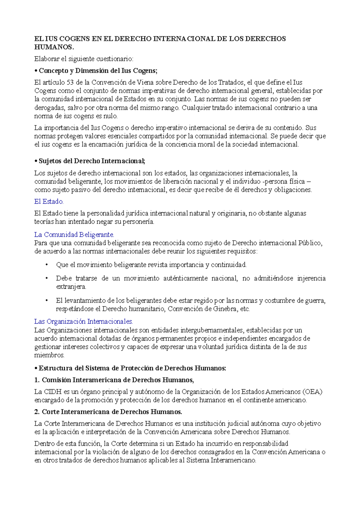 Tarea III, Derecho Internacional de las Derechos Humanos - EL IUS ...
