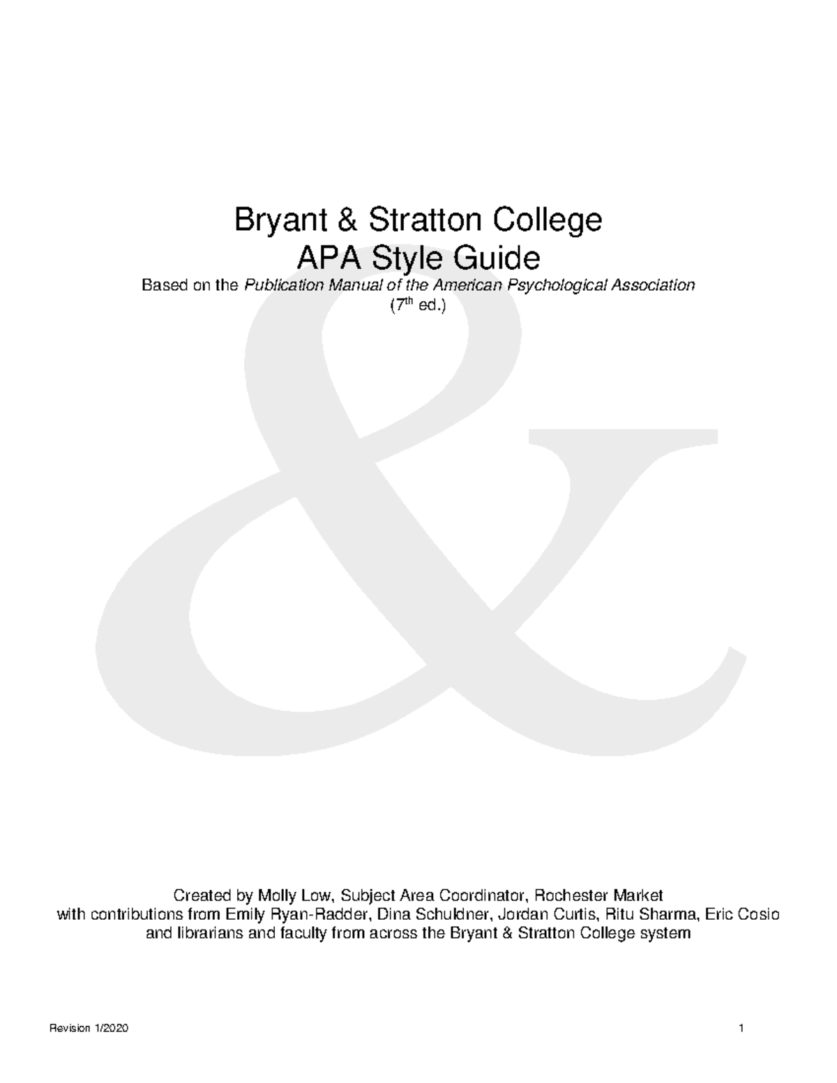 Bryant & Stratton College APA Style Guide - Bryant & Stratton College ...