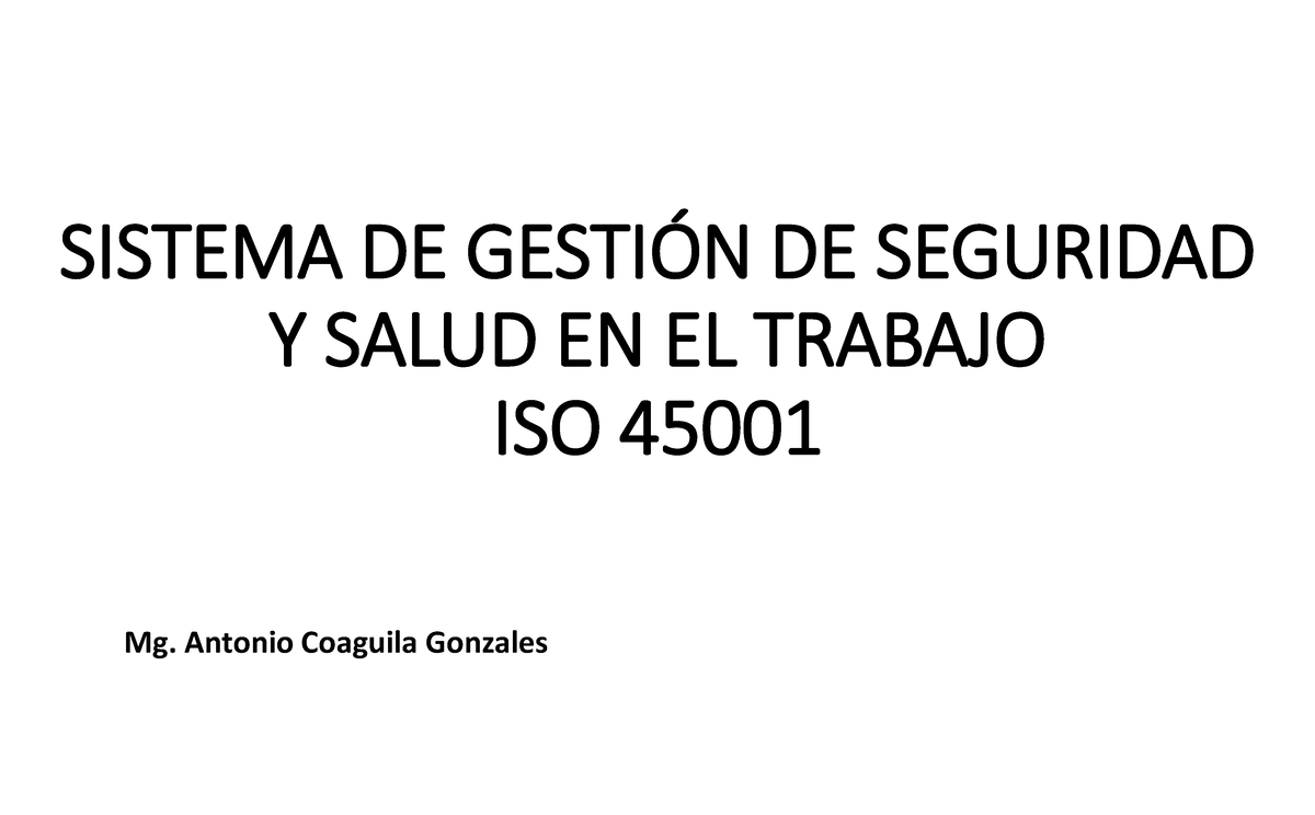 Sgsst Iso Iso Sistema De Gestin De Seguridad Y Salud En El Trabajo Iso Mg