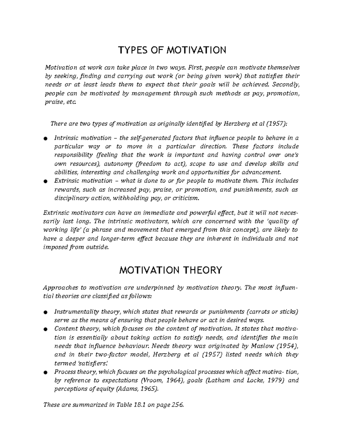Types OF Motivation - TYPES OF MOTIVATION Motivation at work can take ...