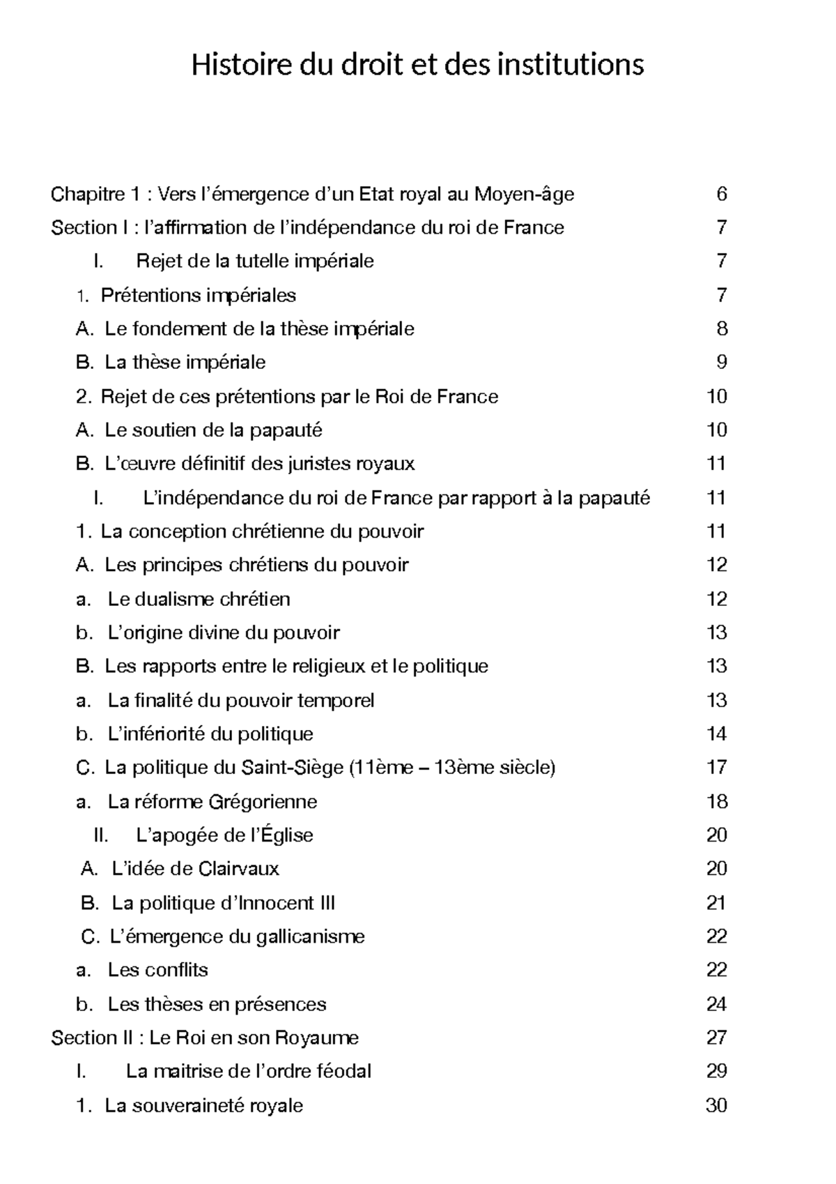 Histoire Du Droit Et Institutions Le Vrai Cours - Histoire Du Droit Et ...