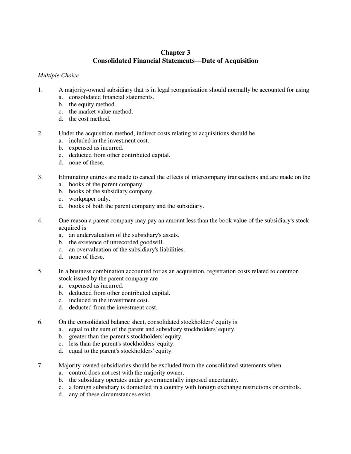 Adv Accounting TB03 - Test bank - Advanced accounting - Al-Azhar - Studocu