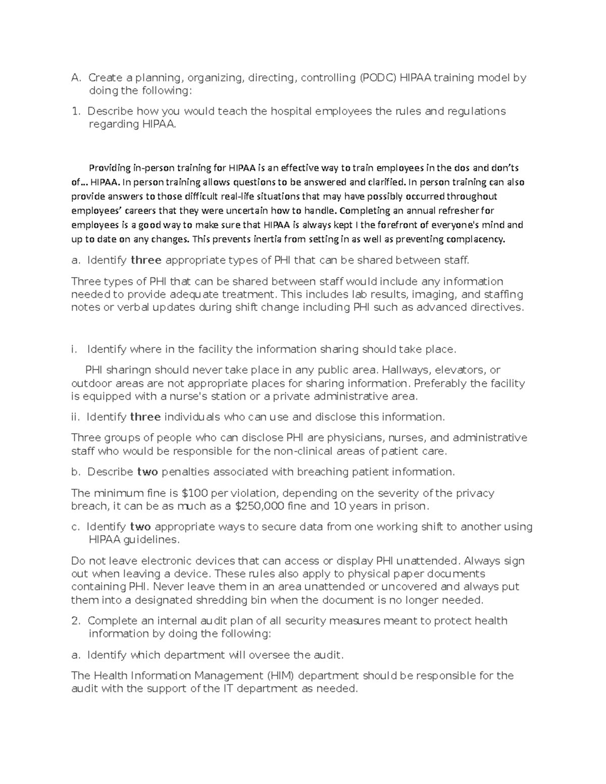 HIMS - passing essay for technology applications in healthcare - A ...