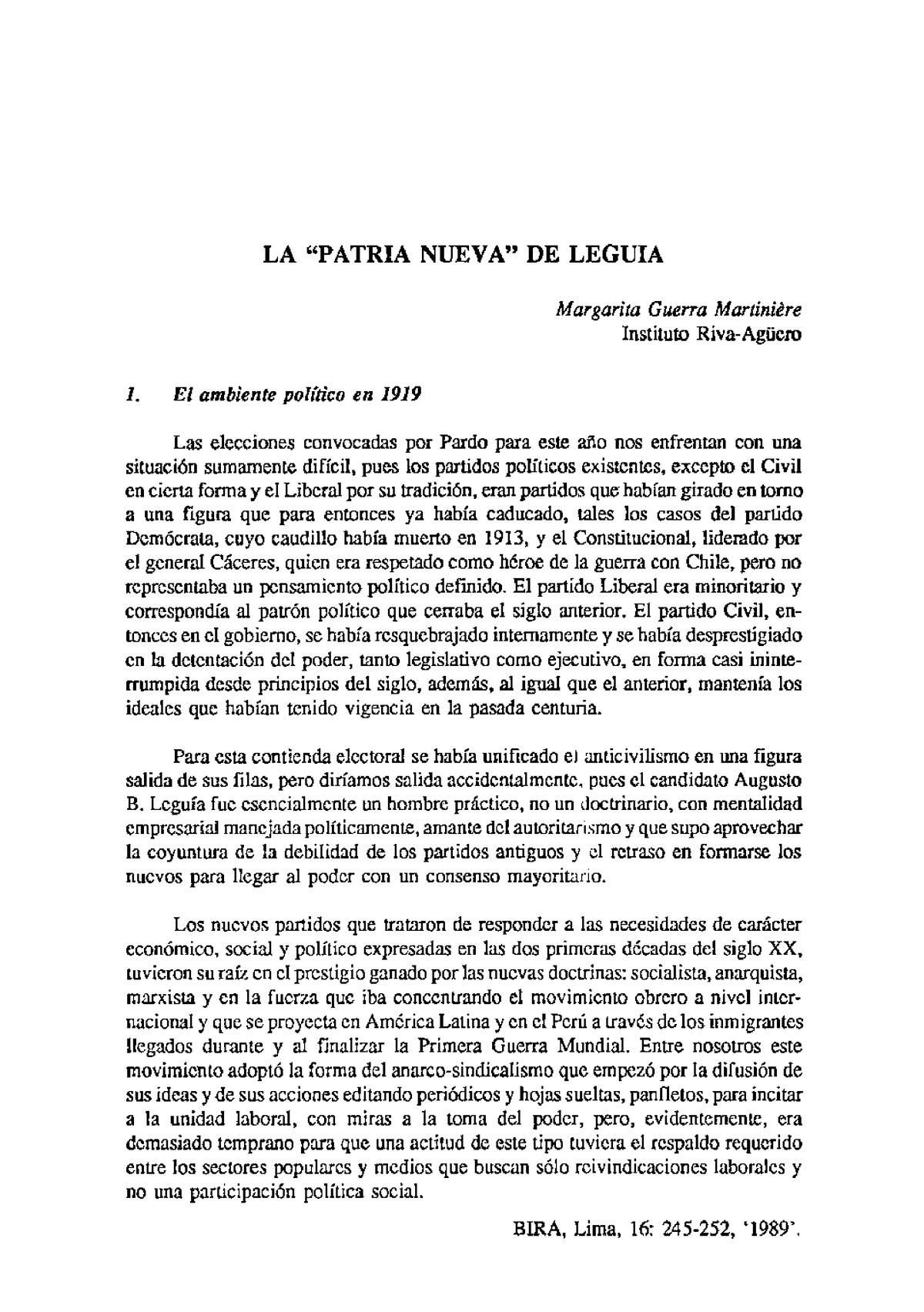 Patria Nueva - El Oncenio De Augusto B Leguia - LA "PATRIA NUEVA" DE ...