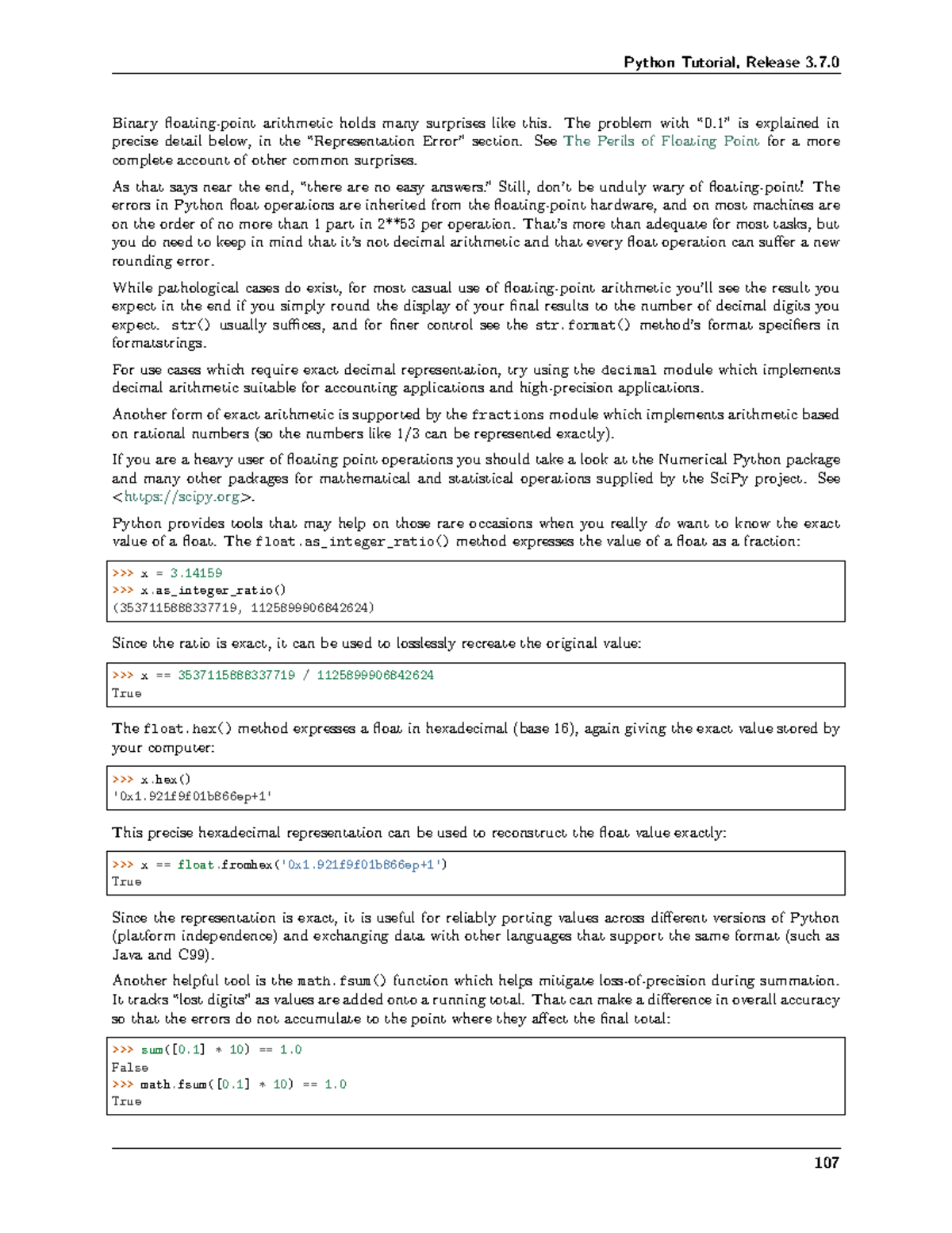 Python Notes-27 - NOTES - Binary floating-point arithmetic holds many ...