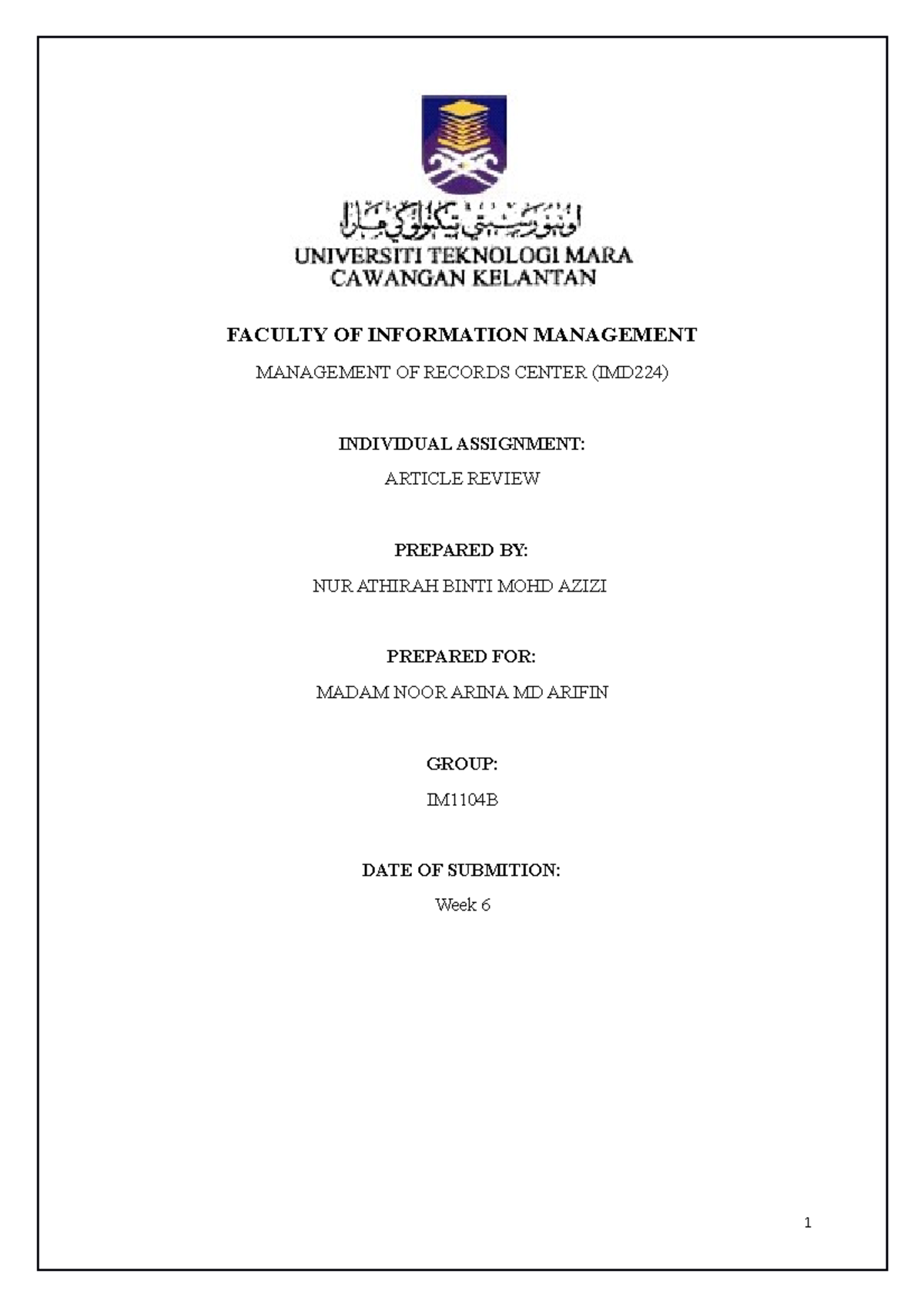 Article Review Imd224 Nur Athirah Bt Mohd Azizi 2020846388