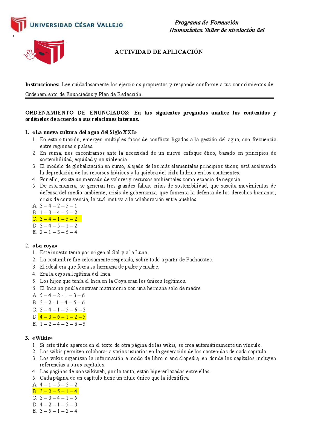 Ejercicios Propuestos Eliminación DE Oraciones Término Excluido ...