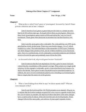Evoluton Exam 1 - Test Examples - Introduction to Evolution (Module 1a ...