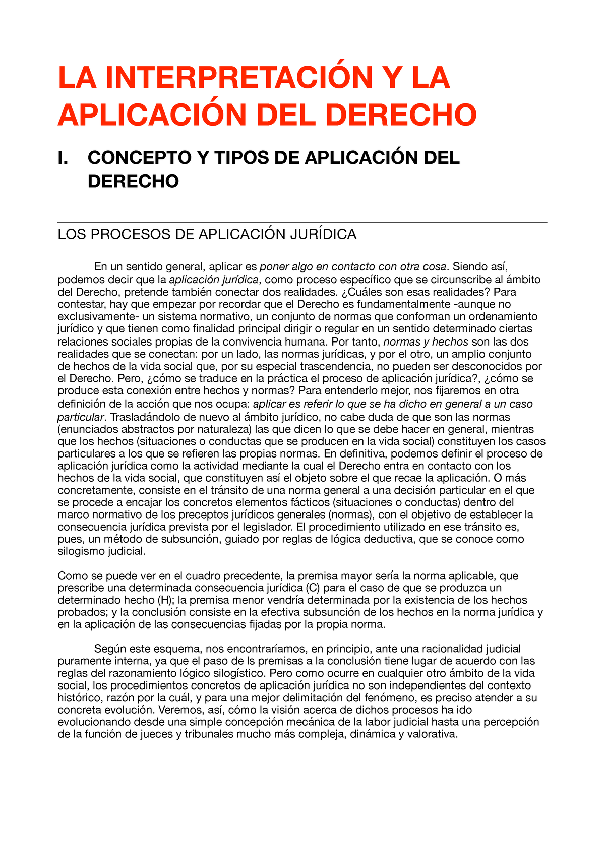 Tema 8: La Interpretación Y Aplicación Del Derecho - LA INTERPRETACIÓN ...