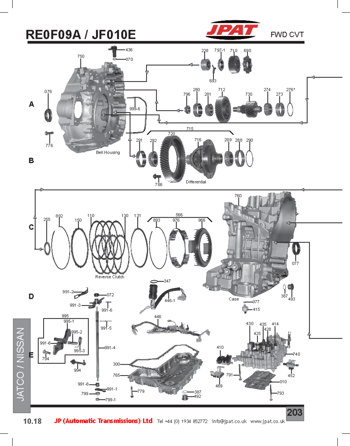 68 nissan 3a re0f09a jf010e 10 JP (Automatic Transmissions) Ltd Tel