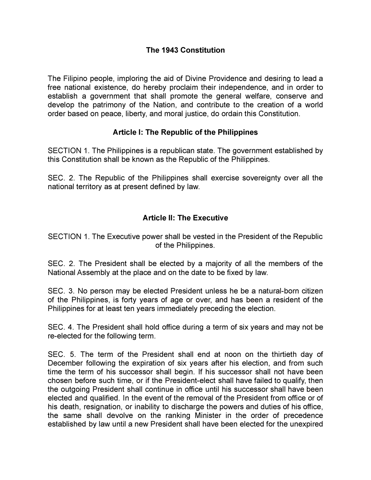 importance of constitution in the philippines essay