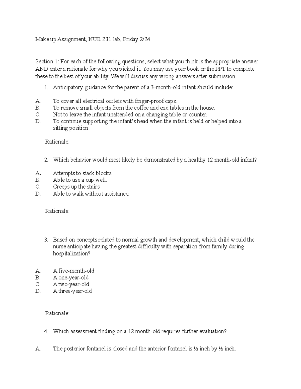 make up assignment definition