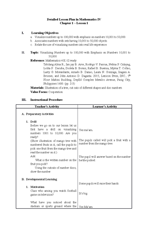 Semi detailed Lesson plan in Filipino - Elementary Education - TSU ...