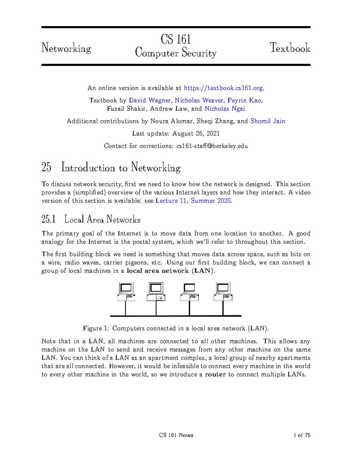 Network - Networking CS 161 Computer Security Textbook An online ...
