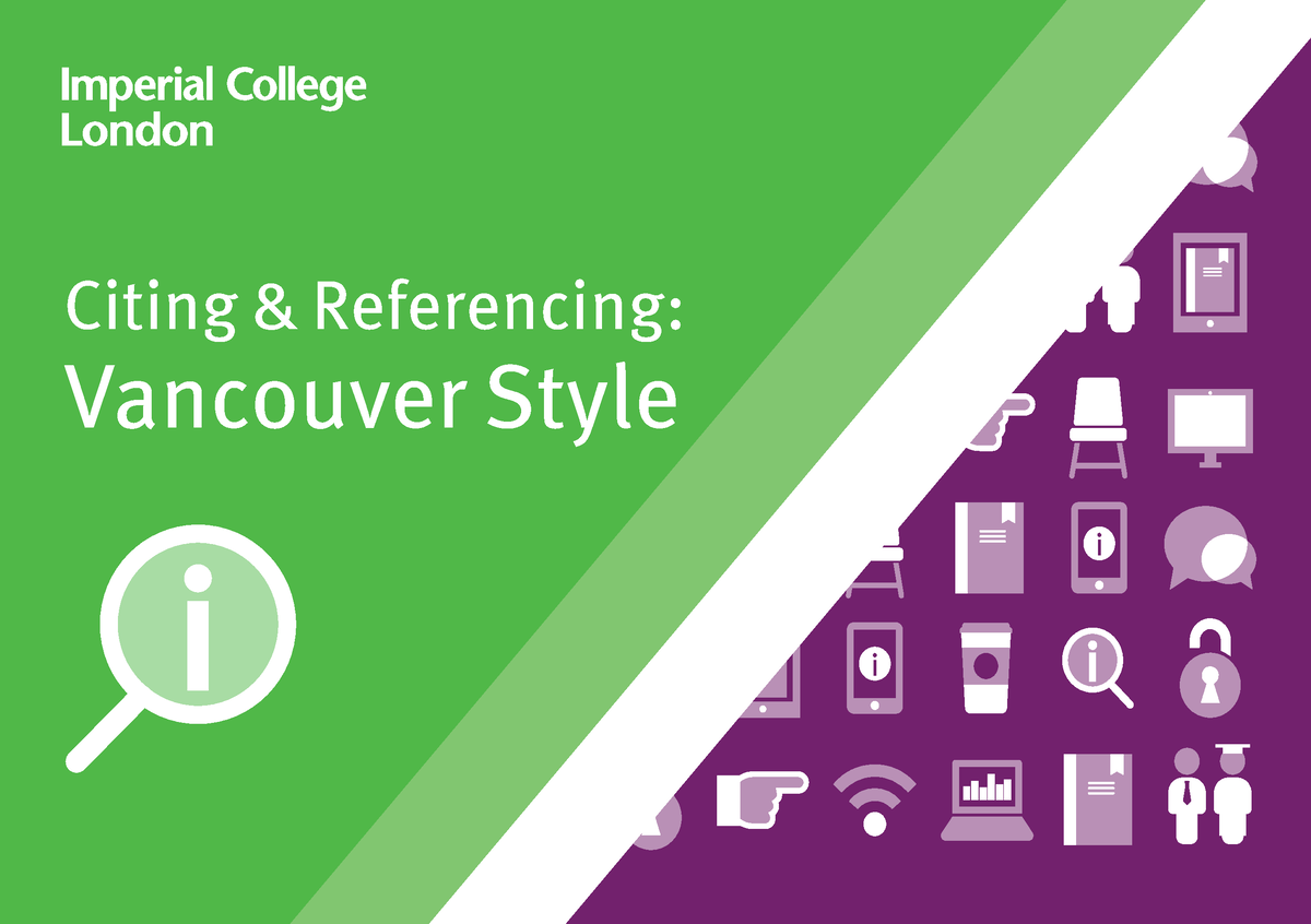 Vancouver Referencing Styles - Citing & Referencing: Vancouver Style ...