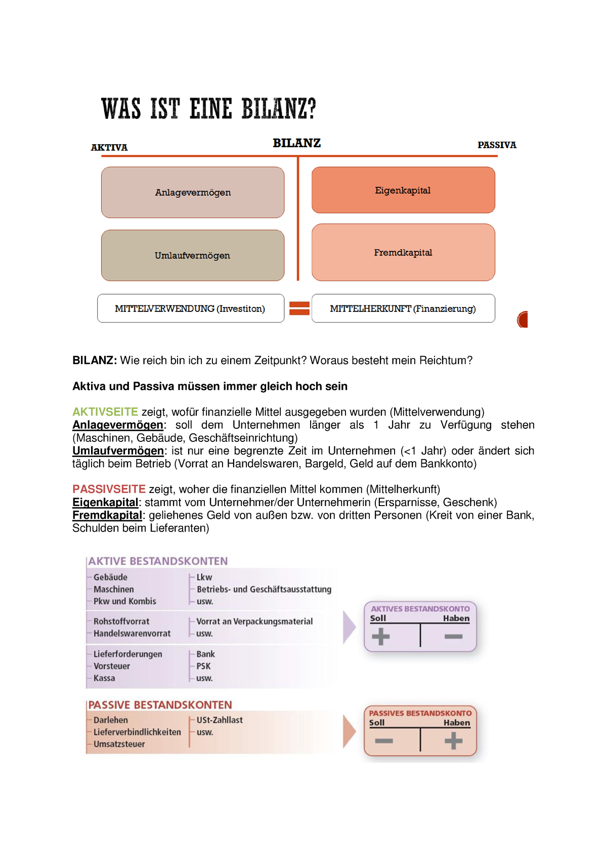 Zusammenfassung Buchhaltung Und Bilanzierung WS 2021 - BILANZ: Wie ...