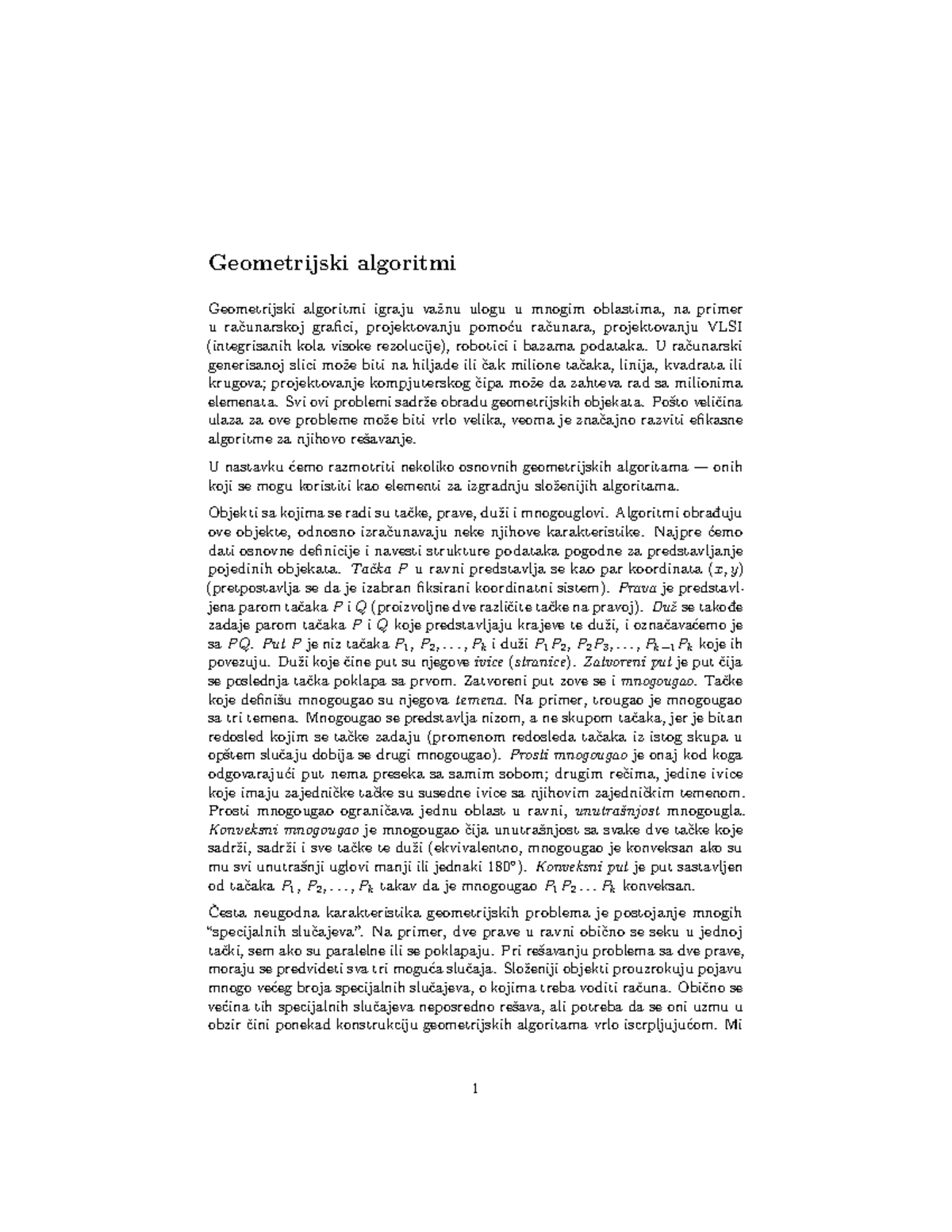 Geometrijski algoritmi MF - Geometrijski algoritmi Geometrijski ...