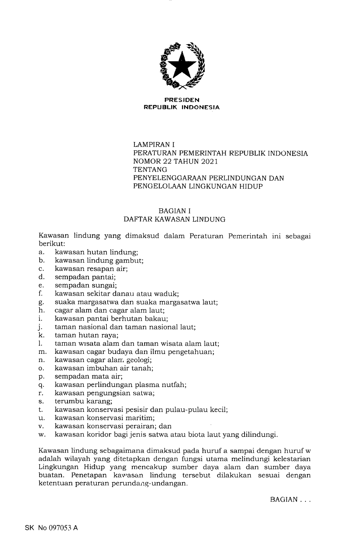 2. Lampiran I PP Nomor 22 Tahun 2021 - REPUBLIK INDONESIA, LAMPIRAN I ...