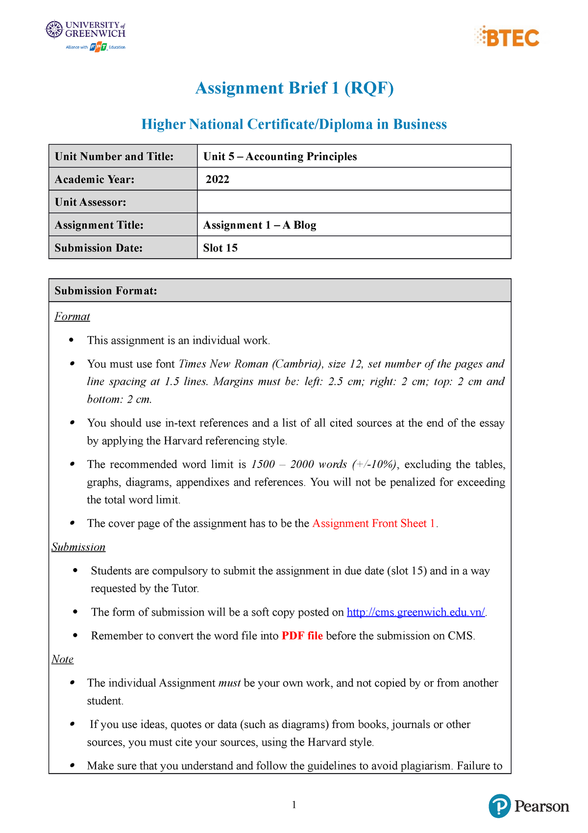 Assignment 1 - Sdwđeefefeedwxscs - Assignment Brief 1 (RQF) Higher ...