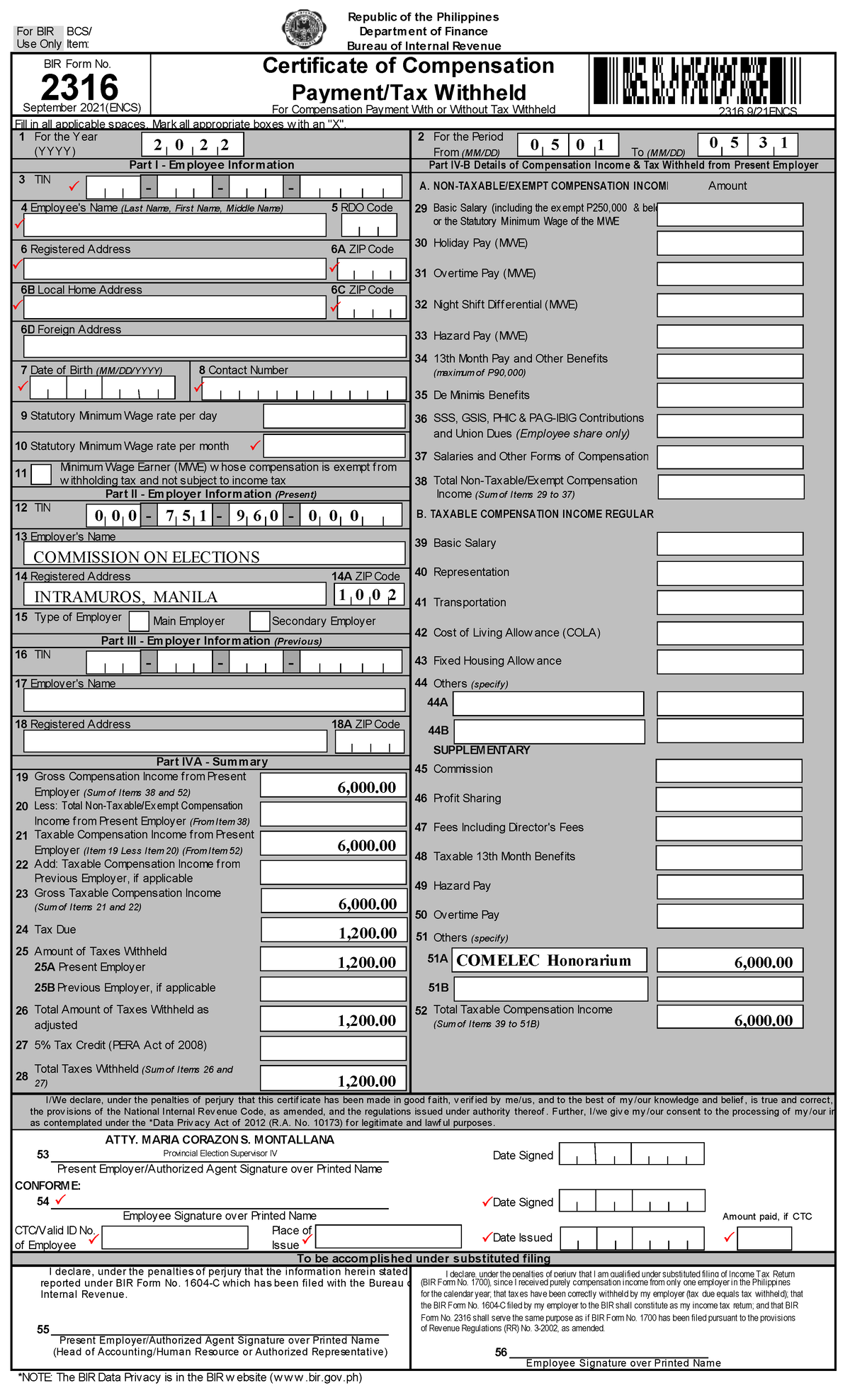 2316 for EB SS DESO SS PDL SS - Fill in all applicable spaces. Mark all ...