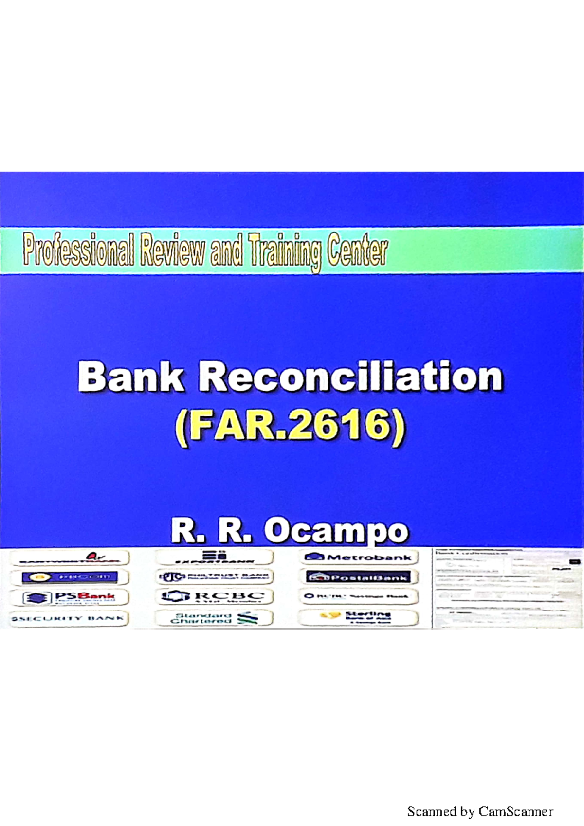 2616-Bank Reconciliation - Business Admin - Studocu