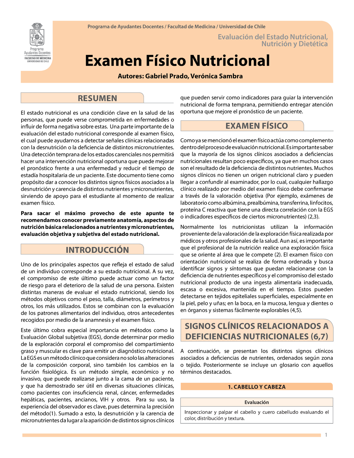 Examen Fisico Nutricional, Signos De Déficit Nutrientes - Evaluacion ...