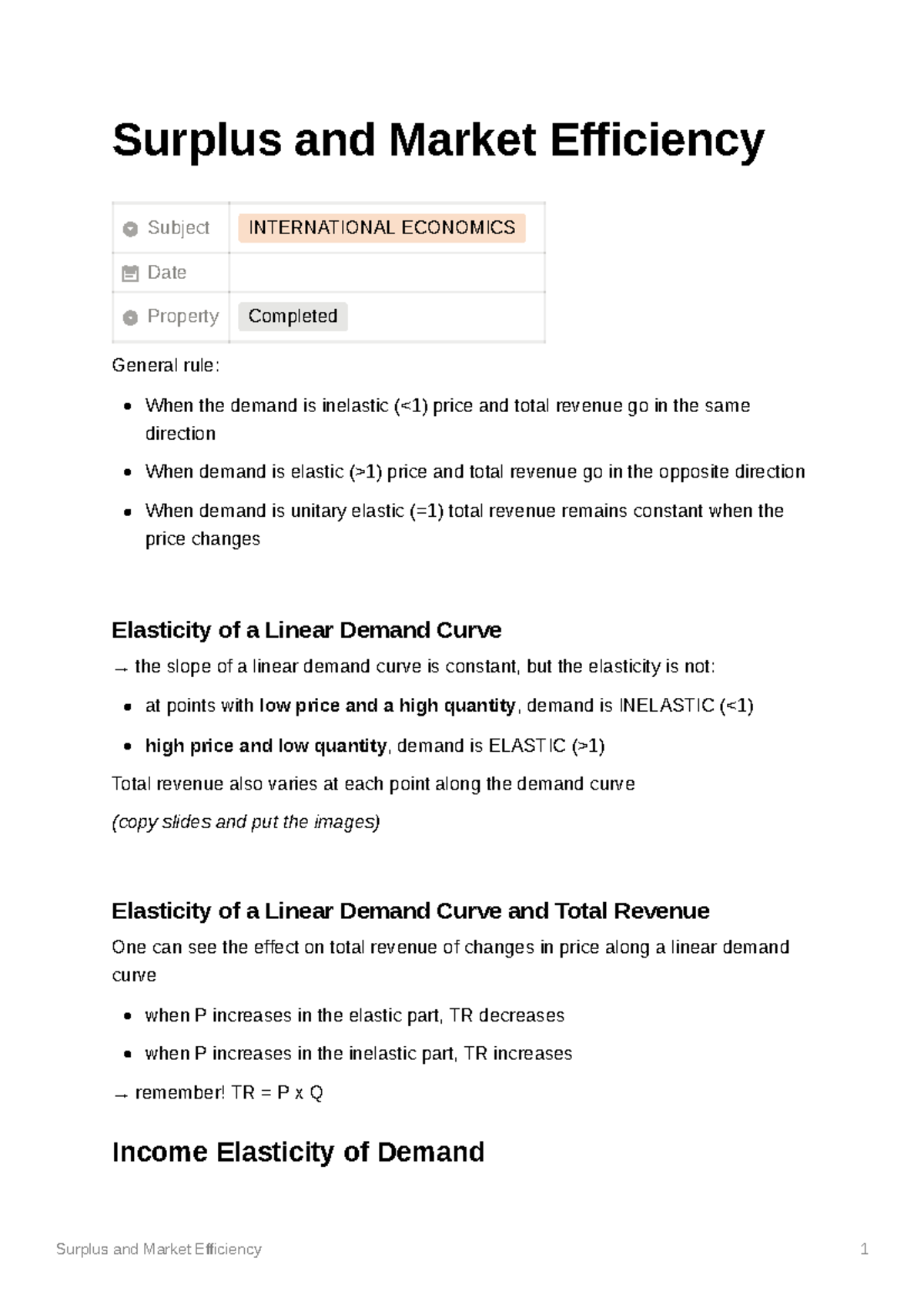 Surplus and Market Efficiency - Surplus and Market Efficiency Subject ...