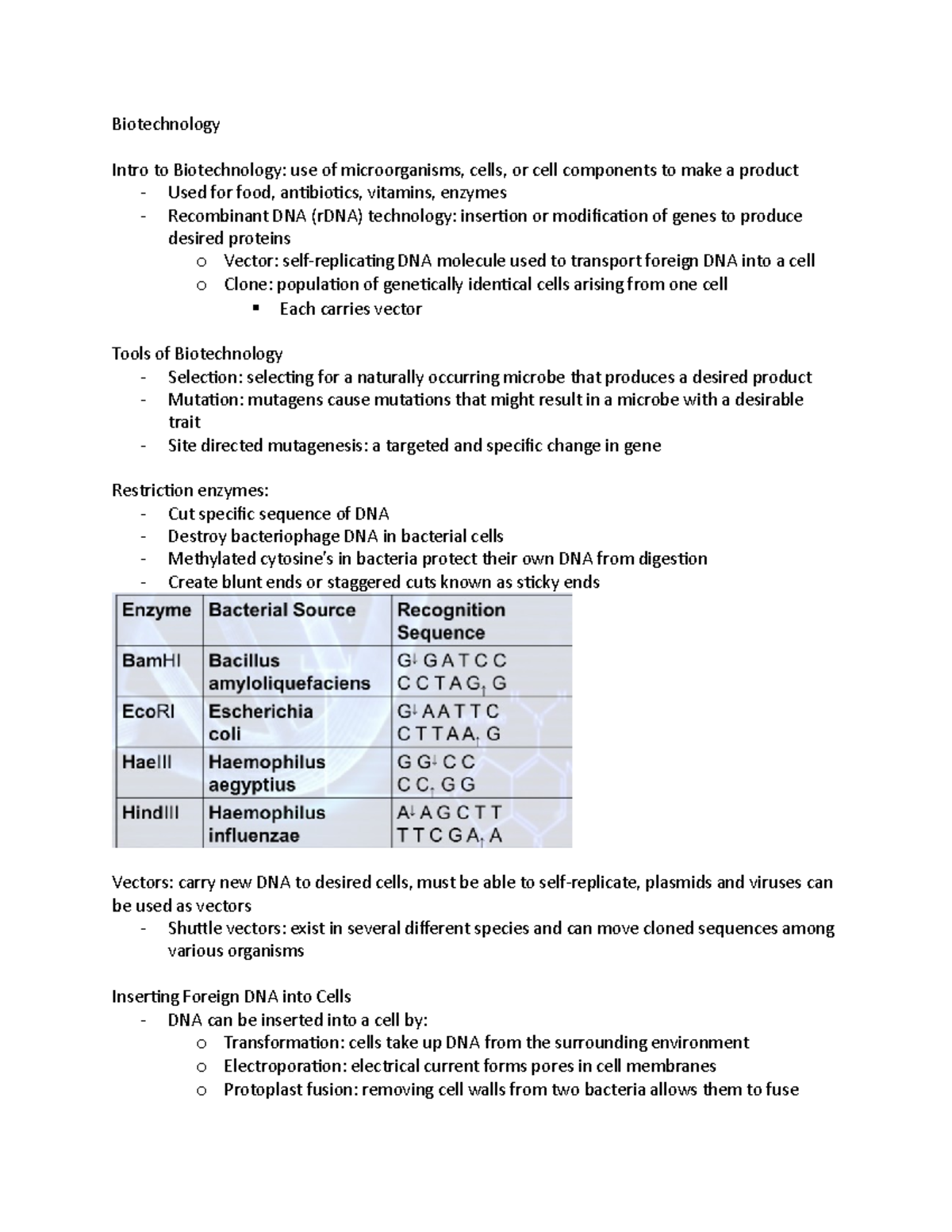 biotechnology dissertation project