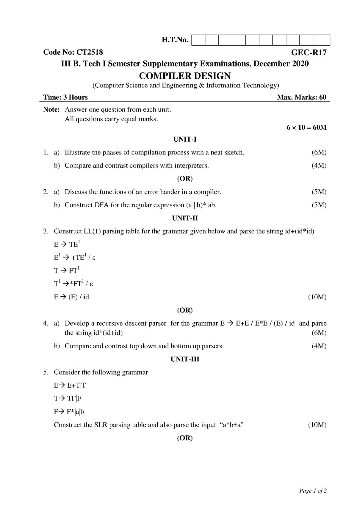 Compiler Design - It Is Very Useful To Practice These Questions. - Page ...