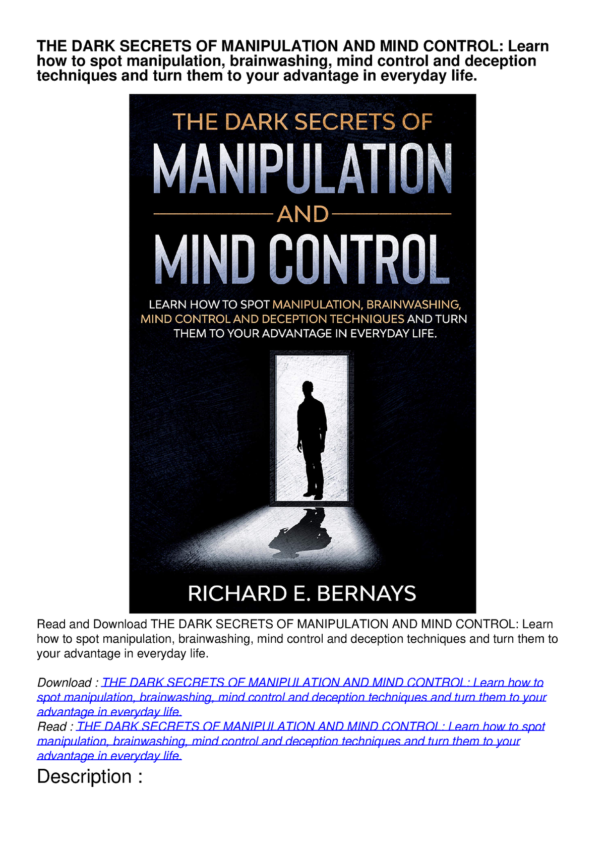 [READ] THE DARK SECRETS OF MANIPULATION AND MIND CONTROL: Learn how to ...