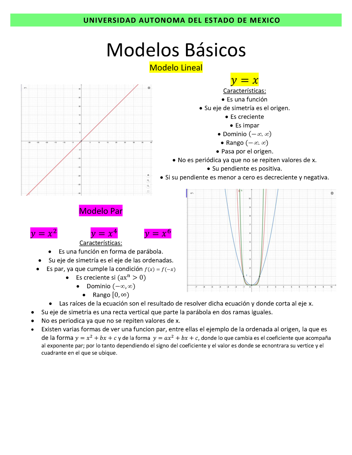 CDI-(Practica 1) - Practica - Modelos B·sicos Modelo Lineal 𝑦 = 𝑥 ...