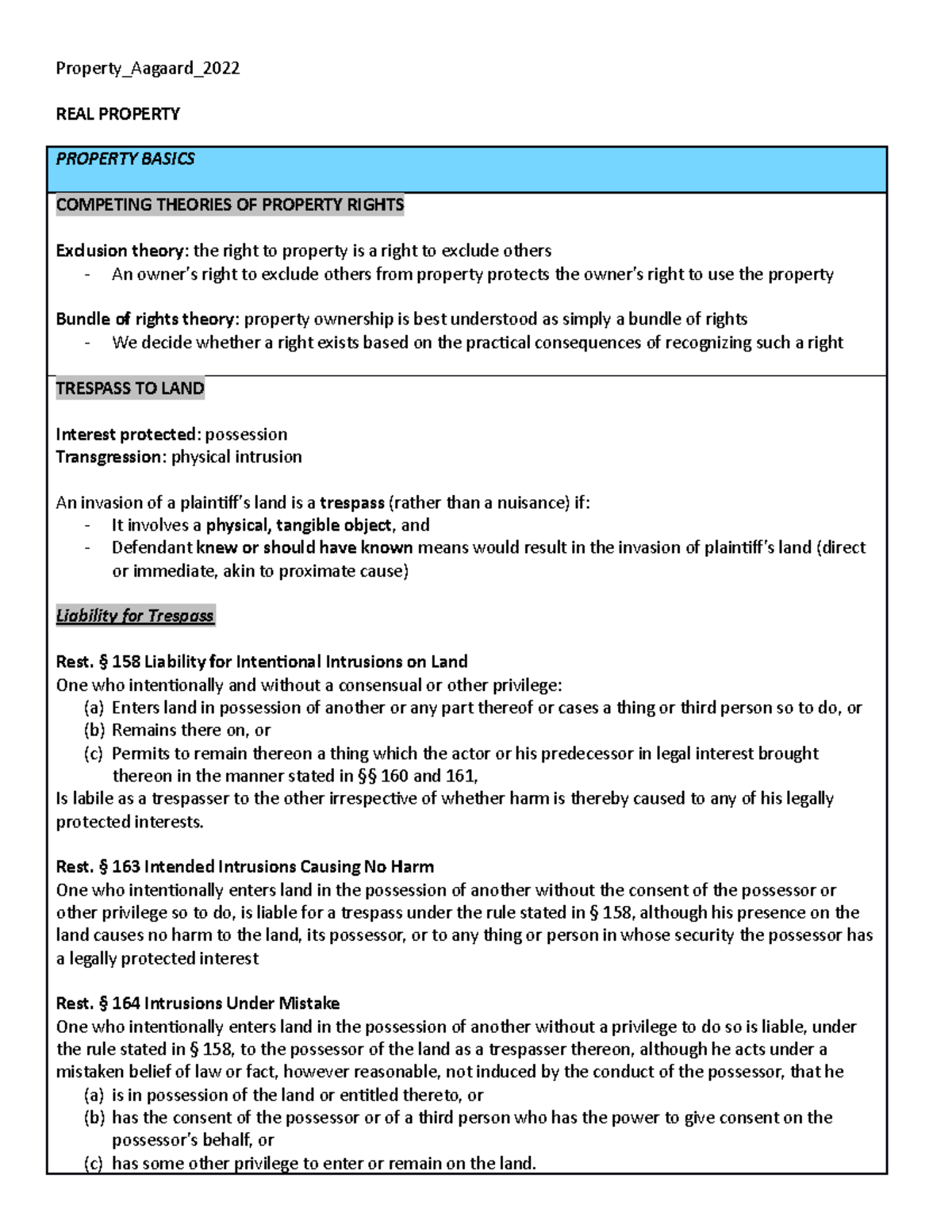 real property essay outline