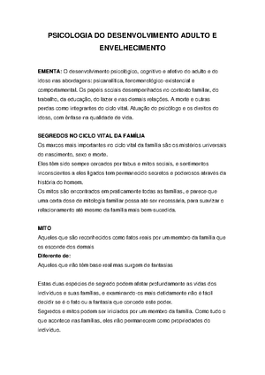 Desenvolvimento DO Adulto E Envelhecimento - Angelica - Warning: TT ...