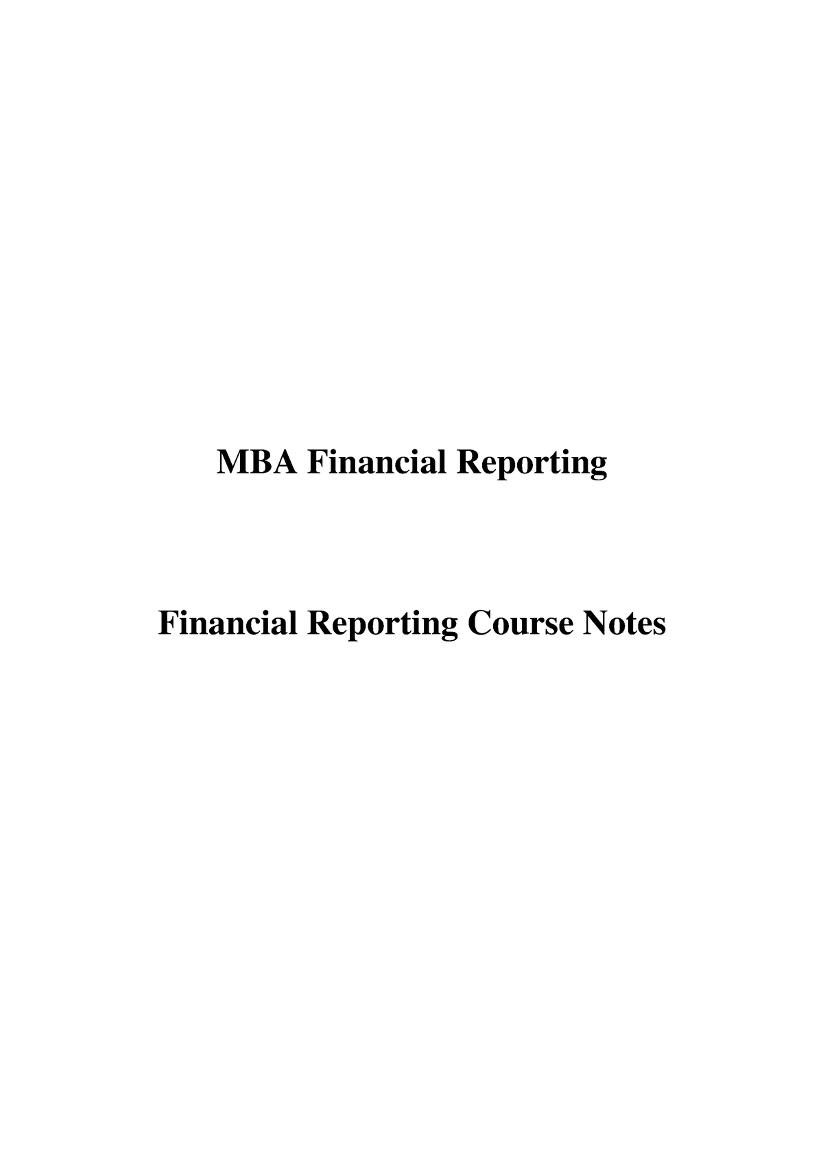 research report for mba finance students