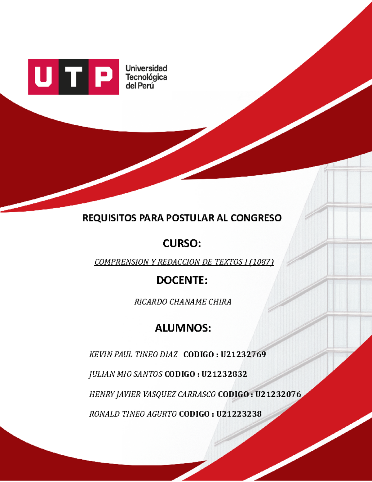 U3 S6 Texto Argumentativo (requisitos Congreso) B - CURSO: COMPRENSION ...