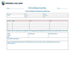 Critical Thinking Map #1- Peds - Critical Thinking and Clinical ...