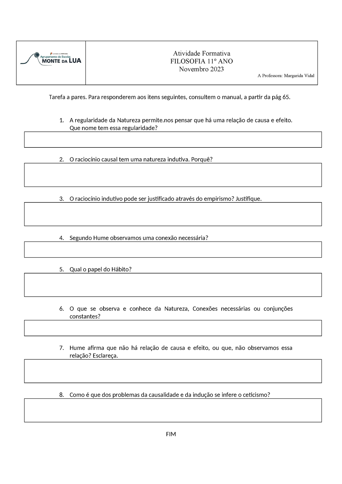 3. Atividade Formativa Problema Da Causalidade - Atividade Formativa ...