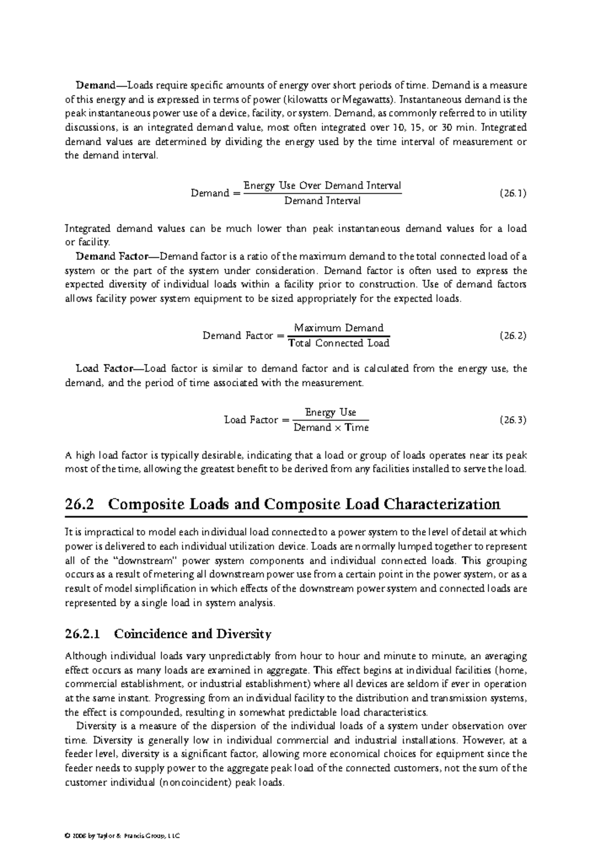 Electric Power Generation 2 72 Demand Loads Require Specific Amounts