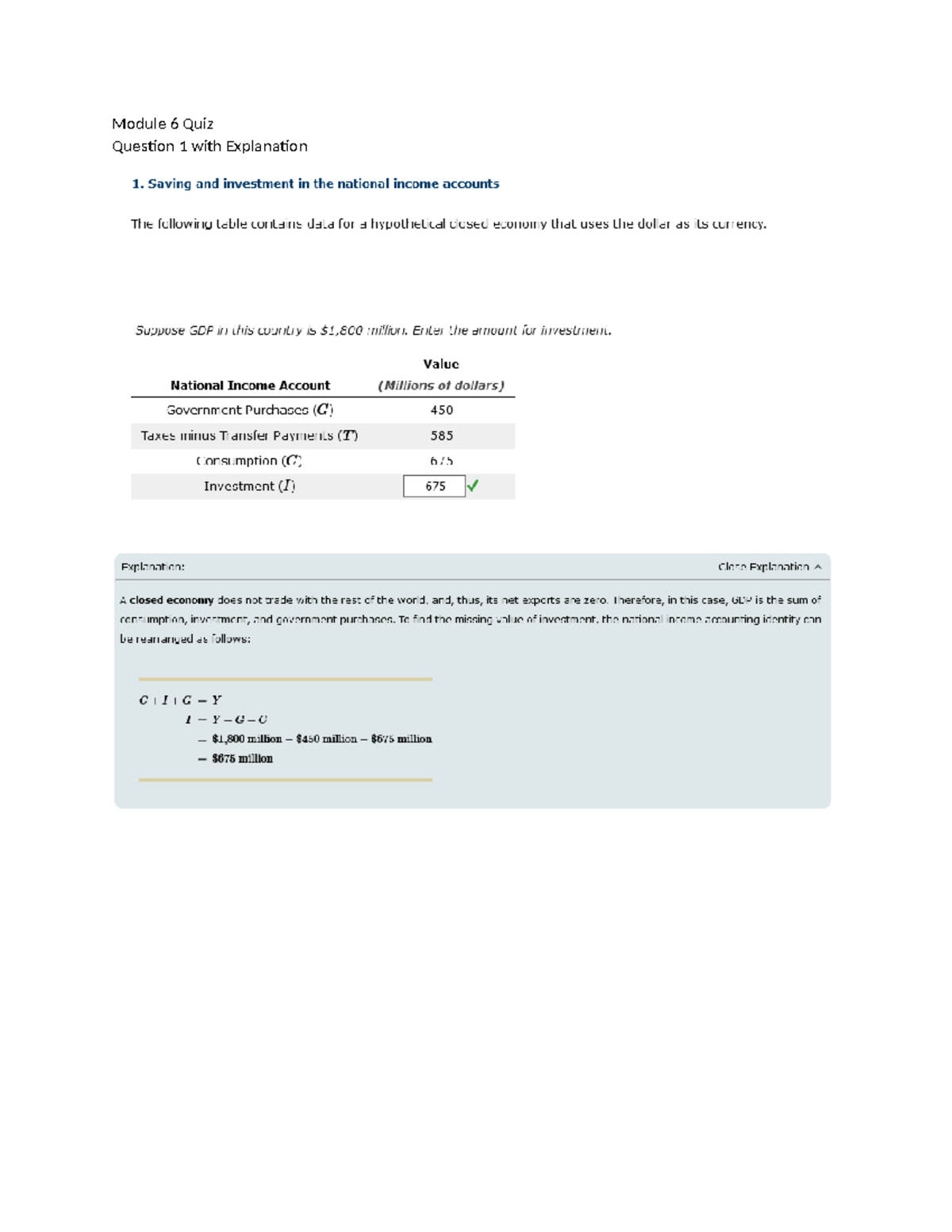 ECO 202 Module 6 Quiz Question 1 With Explanations - ECO202 - Module 6 ...